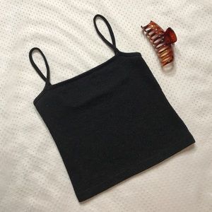 brandy melville black square neck sparkle tank